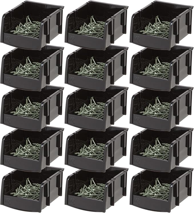 IRIS USA Stackable Bins, 5.5 x 4.5 x 3 inch, Plastic Hanging Open Front Shelf by IRISUSA