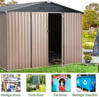 AECOJOY Shed 8' x 10' Outdoor Storage Metal Shed, Steel Yard Shed - Image 5