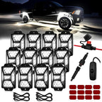 12 Pods Pure White LED Rock Lights Kit by AutoBuero