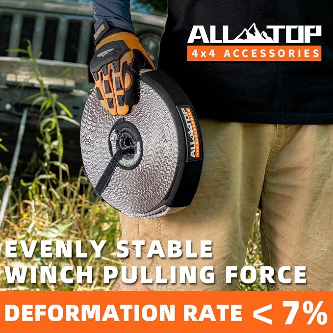 ALL-TOP Winch Extension Strap 2in x 65.6ft Min Break Strength 11000Lbs - Image 6