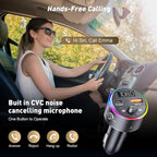FM Transmitter Bluetooth 5.3, 54W Fast USB Car Charger Cigarette Lighter - Image 4