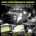 Nicoko 8 Pods 6000K pure White Rock lights Aluminum 9-30V Underglow Lights IP68 - Image 3