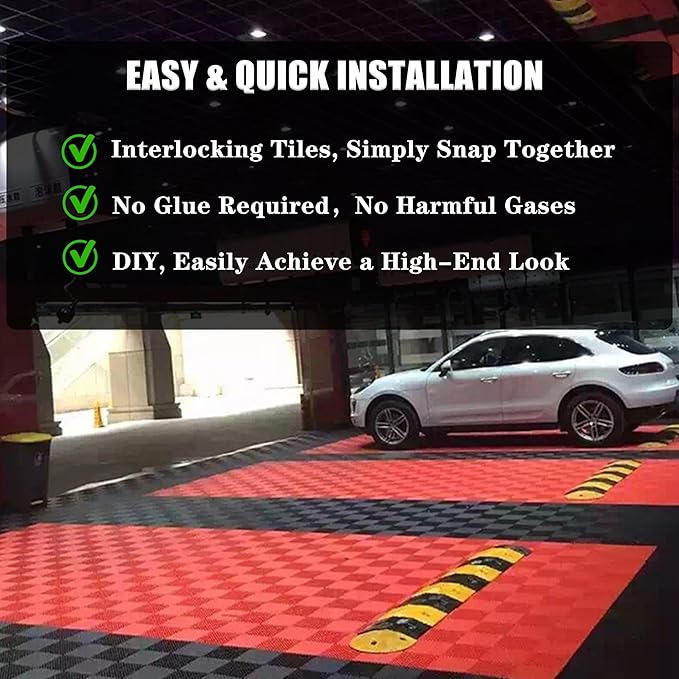 24 Pack 16"x 16"Interlocking Garage Floor Tiles, Modular Drainage Floor Mat - Image 4
