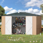 AECOJOY Shed 8' x 10' Outdoor Storage Metal Shed, Steel Yard Shed by AECOJOY