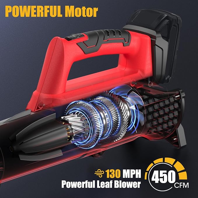 Cordless Leaf Blower for Milwaukee 18V Battery, 450CPM Electric Leaf Blower - Image 2