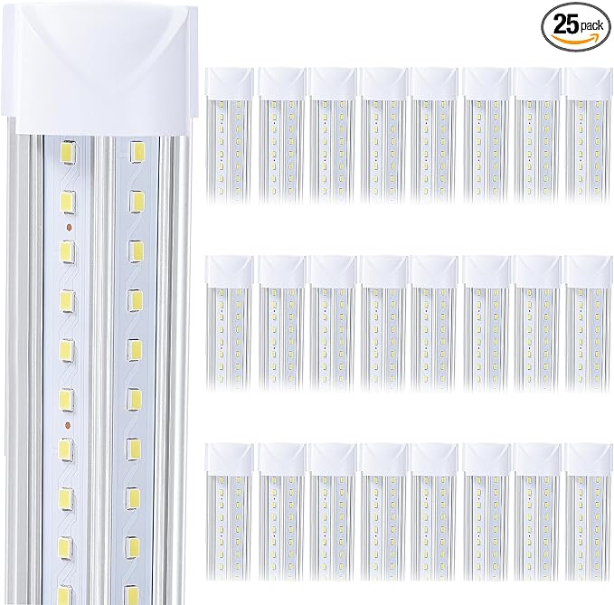 25 Pack, Led Shop Lights, 8FT Led Shop Light, 100W 6000K 15000LM Clear White by DOUYIDOUBEST-LEDLIGHTING