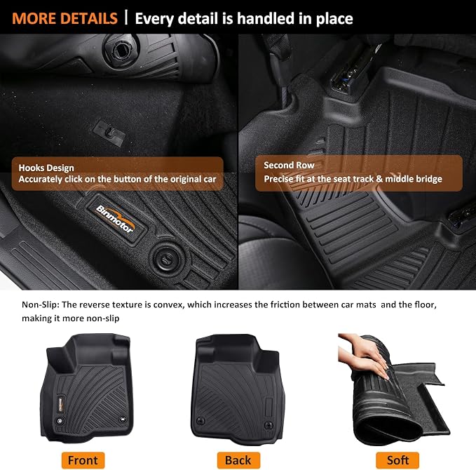 Binmotor-All Weather Floor Mats Cargo Liner Custom Set - Image 5