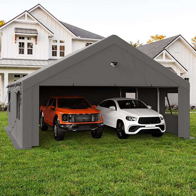 20x20 Carport, Heavy Duty Carport Canopy Garage by BENASS