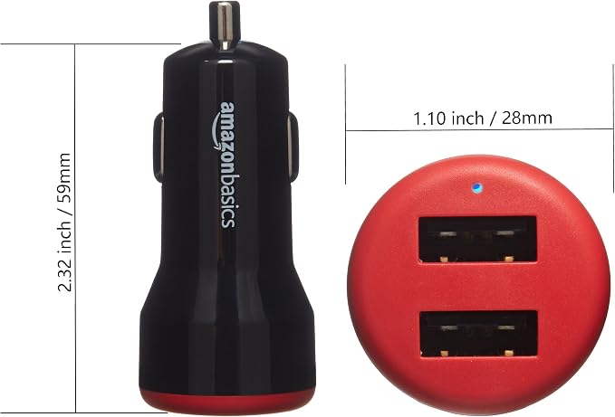 Amazon Basics 24W 2-port USB-A Car Charger - Image 3