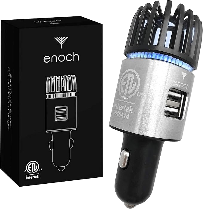 Enoch Car Air Purifier Premium Air Ionizer - 12V Plug-In Ionic Ozone Deodorizer by enoch
