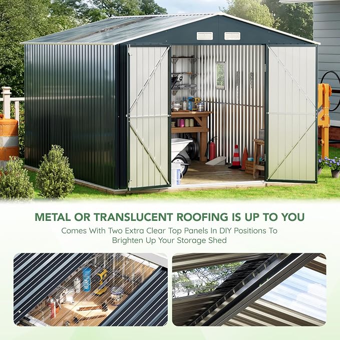 10X12X7.5 FT Outdoor Steel Storage Shed - Image 3