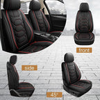 Pariitadin Leather Car Seat Covers Front Pair, Waterproof Faux Leather Seat - Image 4