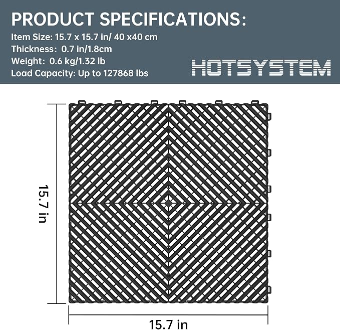 Multifunctional Interlocking Modular Garage Floor Tiles, Non-Slip Interlocking - Image 2