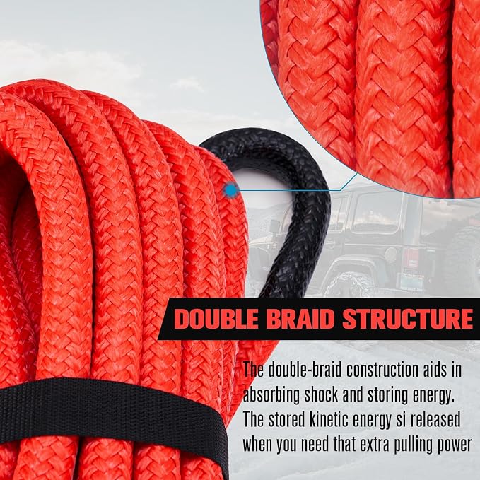FieryRed 3/4” x 20FT Kinetic Recovery Rope Kit - Image 4
