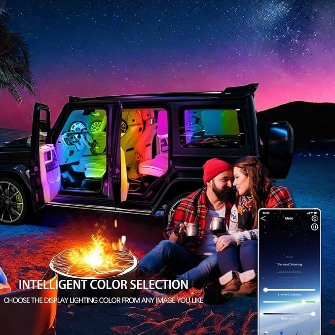 Upgrade Smart USB Dream Color Interior Car LED Strip Light - Image 6
