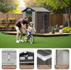 8x6 FT Outdoor Storage Shed, Metal Tool Sheds, Waterproof Outside Storage Shed - Image 7