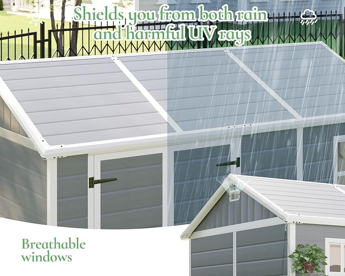 10.5x7.6x7.5 ft Outdoor Resin Storage Shed - Image 4