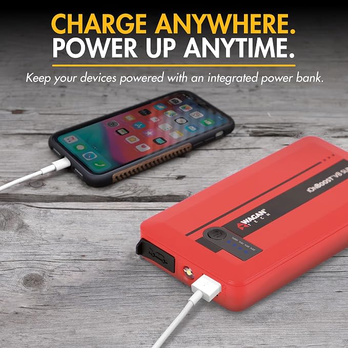 Wagan EL7601 iOnBoost V8 Slim Jump Starter 1200A Peak 12V Portable Lithium Car - Image 6