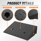 DNA MOTORING 2pcs 5.3" Rise Rubber Curb Ramp Heavy Duty Loading Driveway Ramp - Image 5