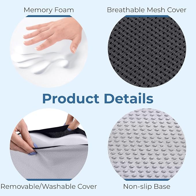 5 STARS UNITED Seat Cushion for Tailbone Pain Relief – Memory Foam Lifting - Image 7