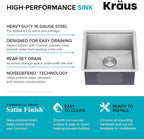 KRAUS Kore 17-Inch Undermount Workstation 16 Gauge Single Bowl Stainless Steel - Image 5