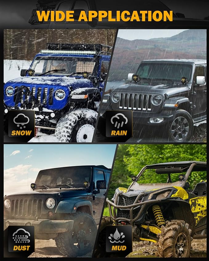 Auxbeam 3" LED Pod Light Covers, XP-Ultra Series PC Lens Offroad Protective - Image 6