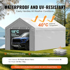 VEVOR Carport Replacement Canopy Cover Top + Side Wall 10 x 20 ft, Garage Tent - Image 3