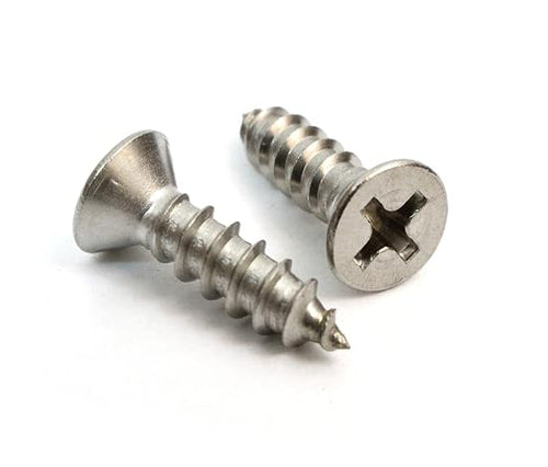 #4 x 3/4" Stainless Flat Head Phillips Wood Screw, 18-8 Stainless Steel Screws by BoltDropper