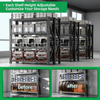 3000LBS Heavy Duty Storage Shelves, 4-Tier Adjustable Garage Organization - Image 6