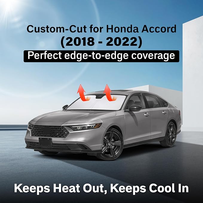 Econour Windshield Sun Shade for Honda Accord 2018-2022 Window Sunshade Sun - Image 2