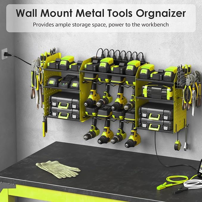 CCCEI Green Large Tools Organizer Wall Mount Charging Station, 39 Inch Long - Image 5