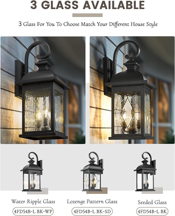 FEMILA 26" Outdoor Wall Light, Large Exterior Wall Lantern - Image 6
