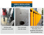 58" Pour in Place Steel Bollard Post, 5-1/2" OD Safety Bollard Yellow Powder - Image 5