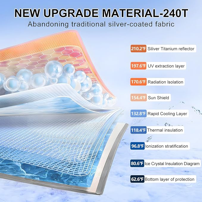 T TGBROS Windshield Sun Shade for Kia Soul 2020-2025 Accessories Foldable Sun - Image 3