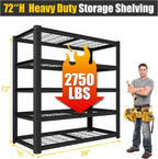 PrimeZone Heavy Duty Garage Shelving 5 Tier Heavy Duty Storage Shelves - Image 3