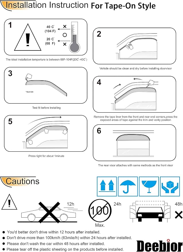 94248 Side Window Visor Wind Vent Deflector - Image 6