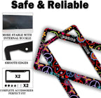 Car License Plate Frame Multicolor License Plate Frames Hippies Peace Flower - Image 4