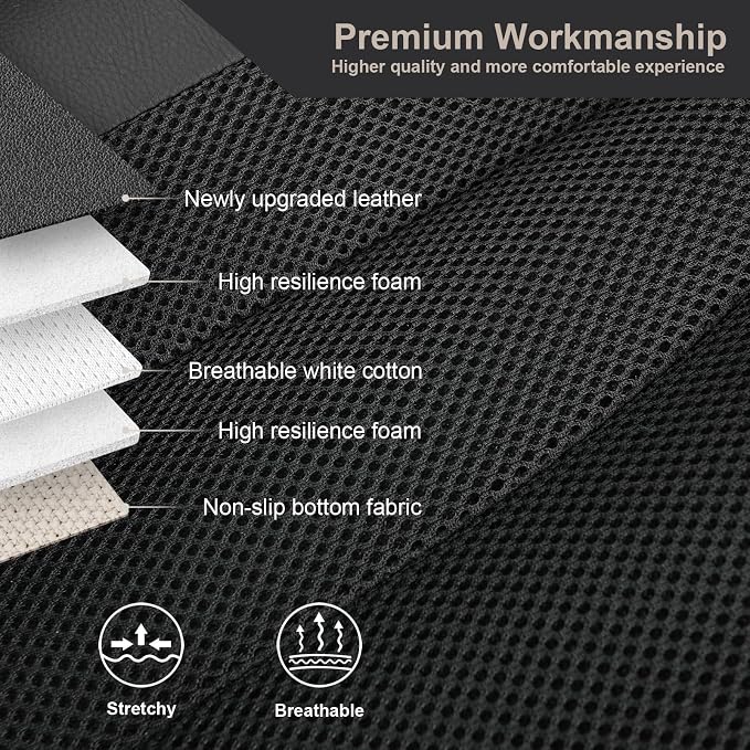 GIANT PANDA 2 Pack Front Mesh Seat Covers Custom Fit Toyota Tacoma 2016 2017 - Image 4