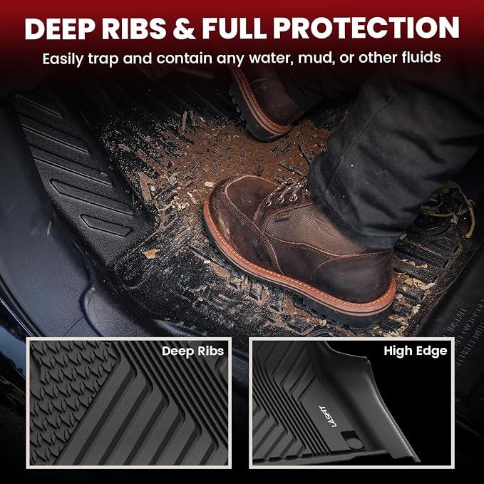 LASFIT Floor Mats for Acura MDX All Weather Floor Liner TPE Custom Fit Car Mats - Image 4