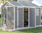 10.5x7.6x7.5 ft Outdoor Resin Storage Shed by LUXOAKAddMoreStyletoHome