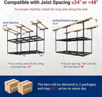 FLEXIMOUNTS 4x8 2-Tier Overhead Garage Storage Rack – Adjustable Heavy Duty - Image 3