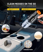 Car Vacuum Portable Cordless, High Power Suction & Blower, Wireless Handheld - Image 4