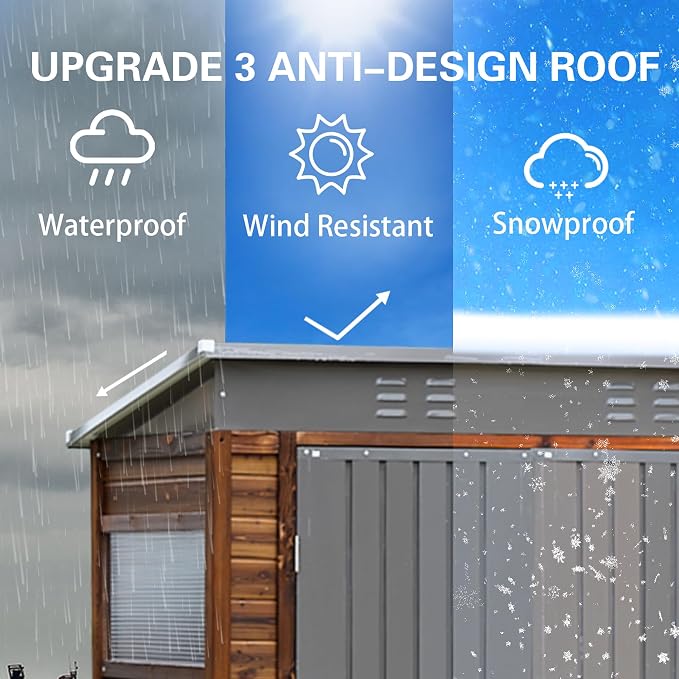 MyVoice 3x5 FT Wooden Outdoor Storage Shed - Image 5