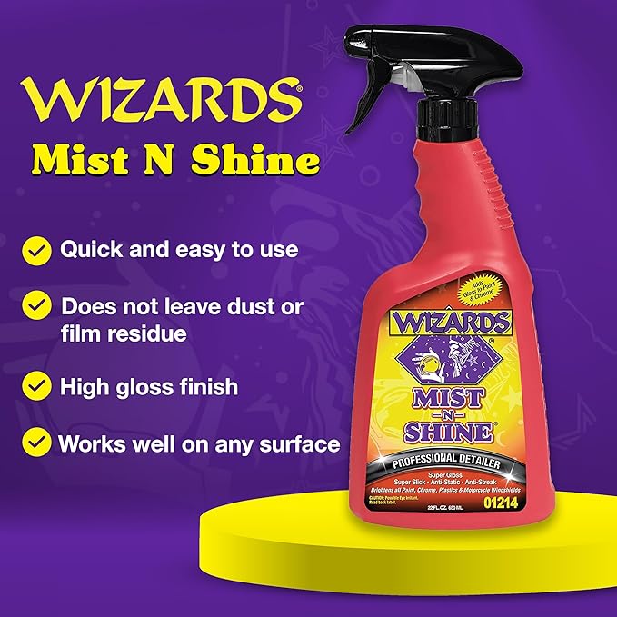 Wizards Mist-N-Shine Detail Spray - 22 Oz - Multi-Purpose High Gloss Finish - Image 2