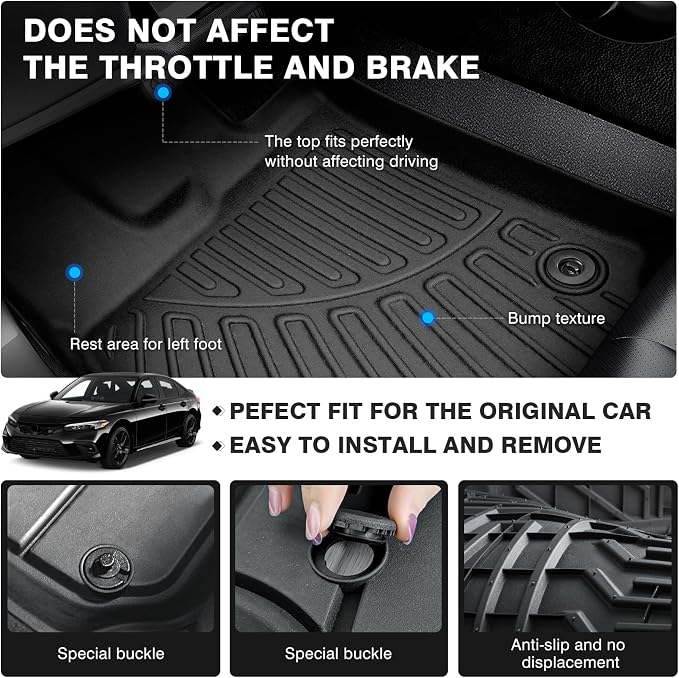 Powerty Floor Mats for 2022-2025 Honda Civic/2023-2025 Acura Integra - Image 3