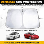 Tesla Windshield Sun Shade for Model – XX-Large 56" x 36", Foldable Front - Image 3