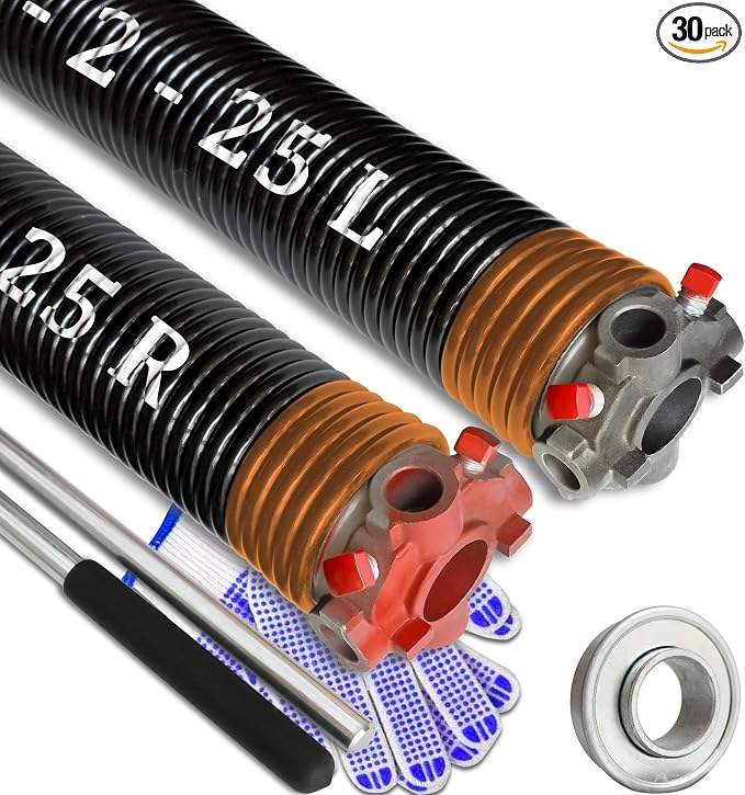 Garage Door Torsion Spring Set, Pair of 2" Electrophoresis Coated Garage Door by YINKCO