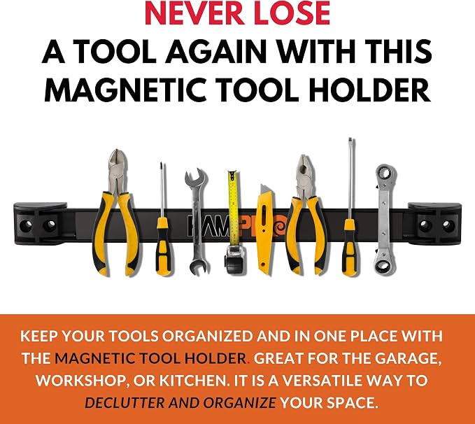 Vanitek 12-Inch Magnetic Metal Tool Holder Organizer Racks, Heavy-Duty Bar - Image 4