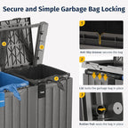 EAST OAK 62 Gallon Outdoor Trash Can | Waterproof Resin Garbage Can - Image 5