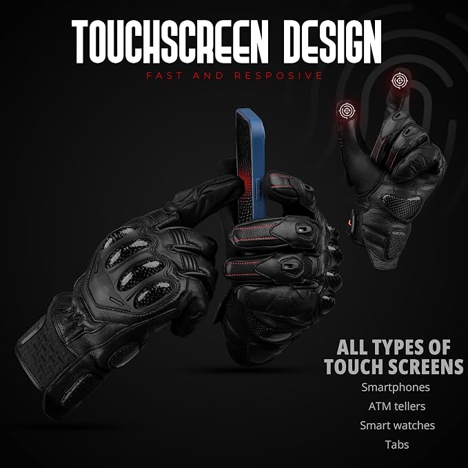 J.A.G. Leather Motorcycle Gloves - Image 8